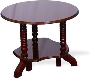 MONO FURN Wooden Round- Tea poy - Polished Finish Engineered Wood Coffee Table