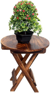 ZUHAIB CRAFTED LEGACY Rustic Round Folding Coffee Table, End Table for Livingroom, Balcony etc. Solid Wood Coffee Table