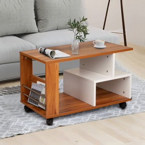 Urbanovia Wooden Coffee Table with Caster Wheels & Lock | Modern Center Table with Storage Engineered Wood Coffee Table