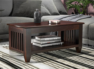 CLANECRAFT Solid Sheesham Wood Coffee Table For Living Room/ Hotel/ Café | Solid Wood Coffee Table