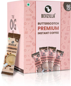 Bevzilla Instant Coffee Powder - 96 Sachets Box, English Butterscotch, Makes 96 Cups Instant Coffee
