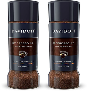 Davidoff Espresso 57 Intense, Instant Coffee,Ground, 100g (2 Pack), Glass Bottle Instant Coffee