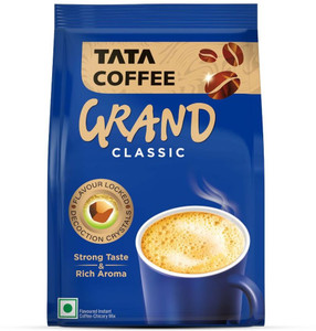 Tata Coffee Grand Classic, Strong Taste & Rich Aroma, With Flavour Locked Decoction Crystals Instant Coffee