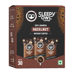 Sleepy Owl 30 Premium Sachets | 100% Arabica | Nutty & Bold | Easy to Carry Instant Coffee