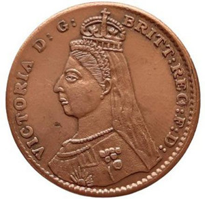 COINS WORLD VICTORIA DG BRIT ONE RUPEE 1875 COPPER TOKEN 10 GRAMS