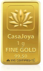 CASAJOYA Casa Joya Certified Pure Gold (995) Flower::Kalpvriksha::Banyan Tree gm Coin 24 (995) K 1 g Gold Bar