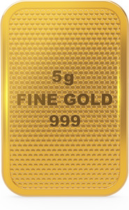 Kalamandir 5 Gram Gold Bar With 24K (999) Purity | Textured Pattern Design 24 (999) K 5 g Gold Bar