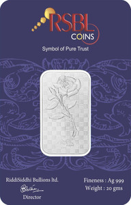 RSBL Precious Certified Ravishing Rose Design S 999 20 g Silver Bar
