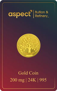 Aspect Bullion & Refinery Kalpavriksha 24 (995) K 0.2 g Gold Coin