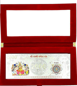 LVA CREATIONS Silver coin laxmi ganesh bar Saraswati yantra 999 S 999 5 g Silver Coin