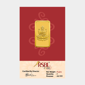 RSBL Goddess Lakshmi Precious 24 (999) K 5 g Yellow Gold Bar