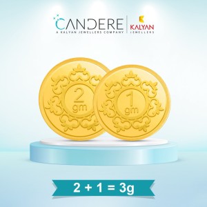 Candere by Kalyan Jewellers Special Combo 2+1 24 (999) K 3 g Gold Coin