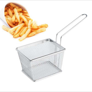 Kshavi Steel French Fries Potatoes Chips Chicken Square Fried Mesh Food Stainer Collapsible Deep Frying Basket