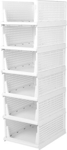 Sorath Plastic Foldable and Stackable Closet Drawer Organizer for Clothes (Pack of 6) PVC Collapsible Wardrobe