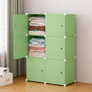 MEVIGO 6-Door 6-Shelf Plastic Collapsible Cupboard PC Collapsible Wardrobe