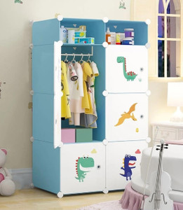 MEVIGO 6-Door 8-Shelf Plastic Collapsible Cupboard PC Collapsible Wardrobe