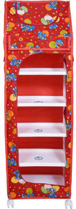 Seshekhu 1 Door 6 Shelf Fabric Plastic PVC Collapsible Wardrobe