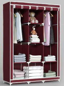 vipash A1 Quality 8 shelves cabinet wardrobe color-marron (do it yourself) Carbon Steel Collapsible Wardrobe