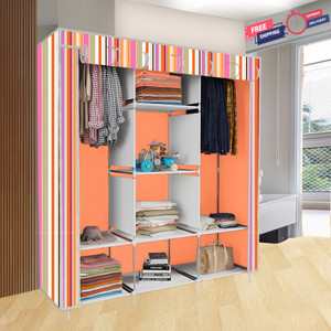 XENABO 3 Door 8 Layer India's 1st Digital Print Carbon Steel Collapsible Wardrobe