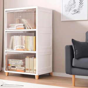 Evrum Evrum 3-Shelf Plastic Collapsible Cupboard PC Collapsible Wardrobe