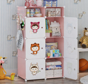 Sasimo 6-Door 8-Shelf Plastic kids Collapsible Cupboard PC Collapsible Wardrobe