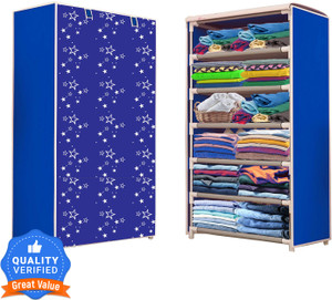 Flipkart Perfect Homes Studio 1 Door 6 Shelf Fabric Christmas Print Carbon Steel Collapsible Wardrobe