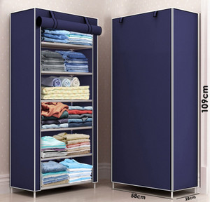 ZENVEXYO plastic pipe Organizer ,1 Door 6 LAYER PP Collapsible Wardrobe