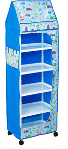 HEGZI Baby Wardrobe for Clothes 6 Shelve almirah for Clothes PVC Collapsible Wardrobe