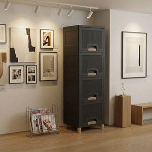 GROTHEORY Multi layer Plastic Storage Cabinet for Clothes with Spacious Drawers PP Collapsible Wardrobe