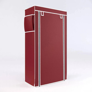 FurniGully 1 Door 6 Shelf Fabric plastic shoe rack for home Carbon Steel Collapsible Wardrobe