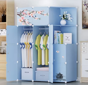 Sasimo 10-Door 12-Shelf Plastic kids Collapsible Cupboard PC Collapsible Wardrobe