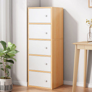 PYXBE 5 Drawer Storage Cabinet Wooden Drawer Chest for Bedroom,Living Room,Office Engineered Wood Free Standing Cabinet