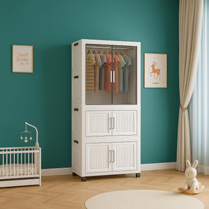 Evrum 6-Door 6-Shelf Plastic almirah for kids, almirah of clothes ,cupboard PC Collapsible Wardrobe