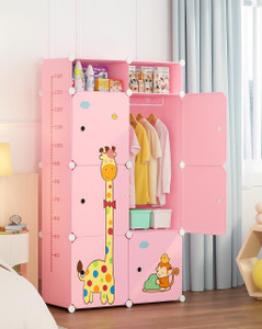 Evrum 6-Door 8-Shelf Plastic almirah for kids, almirah of clothes ,cupboard PC Collapsible Wardrobe