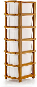 ASHLAS 6 Plastic Modular Drawer System for Home, Office Free Standing Chest of Drawers PP Collapsible Wardrobe