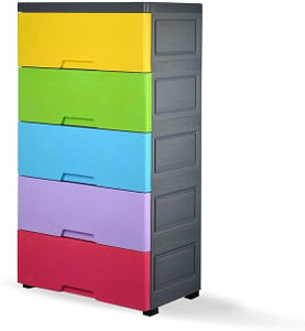 ASHLAS 5 Layer Chest Of Drawers : Versatile Drawer Storage PP Collapsible Wardrobe