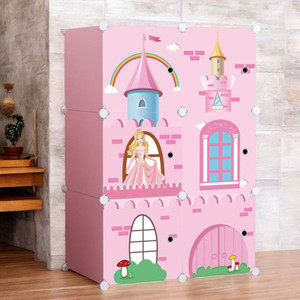 POOWEREST 6 Door 6 Shelf Plastic Metal Collapsible Wardrobe, Clothes, Shoes,etc. Organiser PVC Collapsible Wardrobe