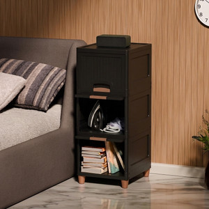 HEGZI Almirah for Clothes Cupboard Clothes Plastic Almirah, 6 Tier Foldable Wardrobe PVC Collapsible Wardrobe