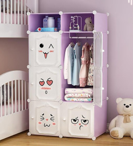Sasimo 6-Door 8-Shelf Plastic kids Collapsible Cupboard PC Collapsible Wardrobe
