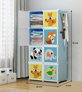 UTILLO 8 door blue PP Collapsible Wardrobe