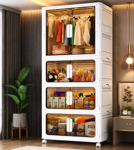Sasimo 1-Wardrobe 8-Door 4-Shelf Plastic foldable Cupboard PC Collapsible Wardrobe