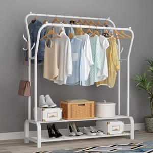 Sasimo 2 Door 3 Shelf Open Coat clothes hanger stand PP Carbon Steel Collapsible Wardrobe