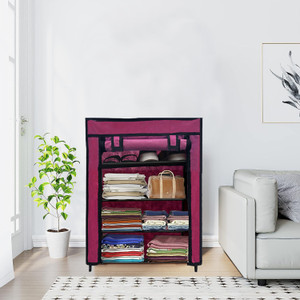 GlowSilk 4 Tier Carbon Steel Collapsible Wardrobe