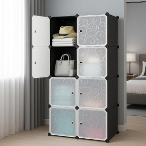Vozica 8-Door 8-Shelf Plastic kids Collapsible Cupboard PP Collapsible Wardrobe