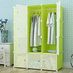 KriShyam ® 12 Door Plastic Sheet Wardrobe PP Collapsible Wardrobe PP Collapsible Wardrobe