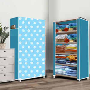wrt 5 Layer Baby Paw Print PVC Collapsible Wardrobe