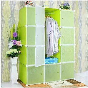 KriShyam ® 12 Cube Portable Waterproof Wardrobe Storage Rack Closet for Hanging Clothes PP Collapsible Wardrobe