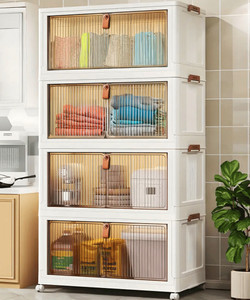 Sasimo 4-Door 4-Shelf Plastic Foldable Cupboard - Image 6