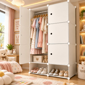 Sasimo 6-Door 8-Shelf Plastic kids Collapsible Cupboard PC Collapsible Wardrobe