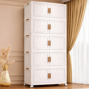 Sasimo 10-Door 5-Shelf Plastic foldable Cupboard PC Collapsible Wardrobe